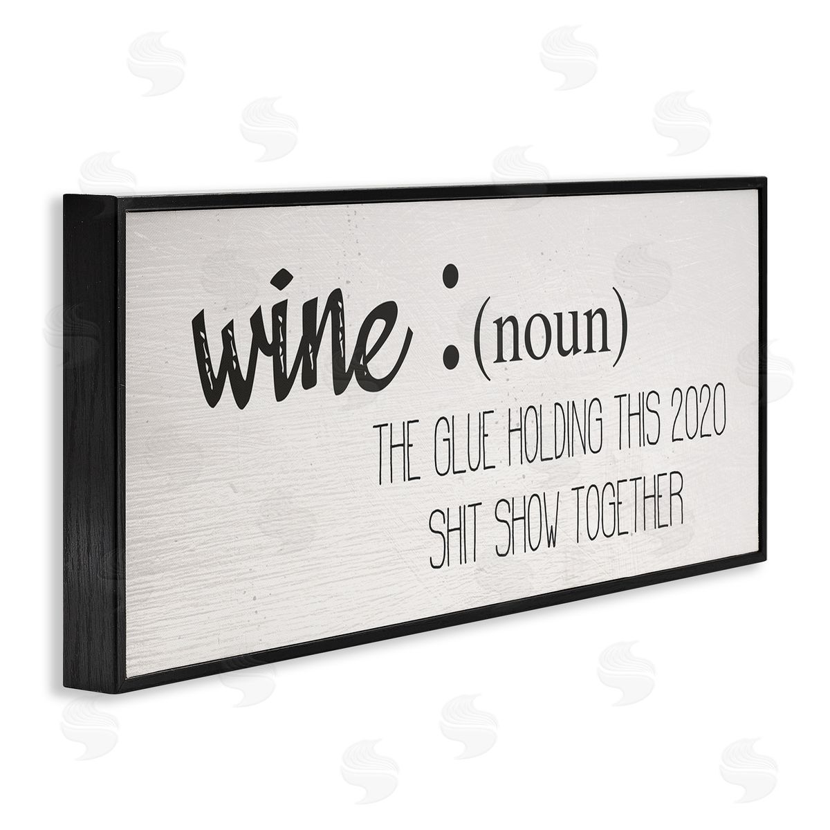 Stupell Studio Wine Definition Funny 2020 Drinking Humor Black Framed Giclee Wall Art