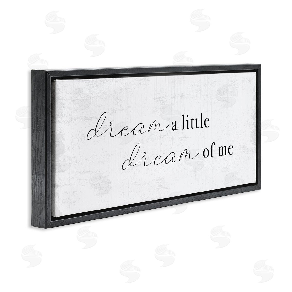 Stupell Studio Dream of Me Romantic Phrase Simple Rustic Charm Black Floater Frame Canvas Art