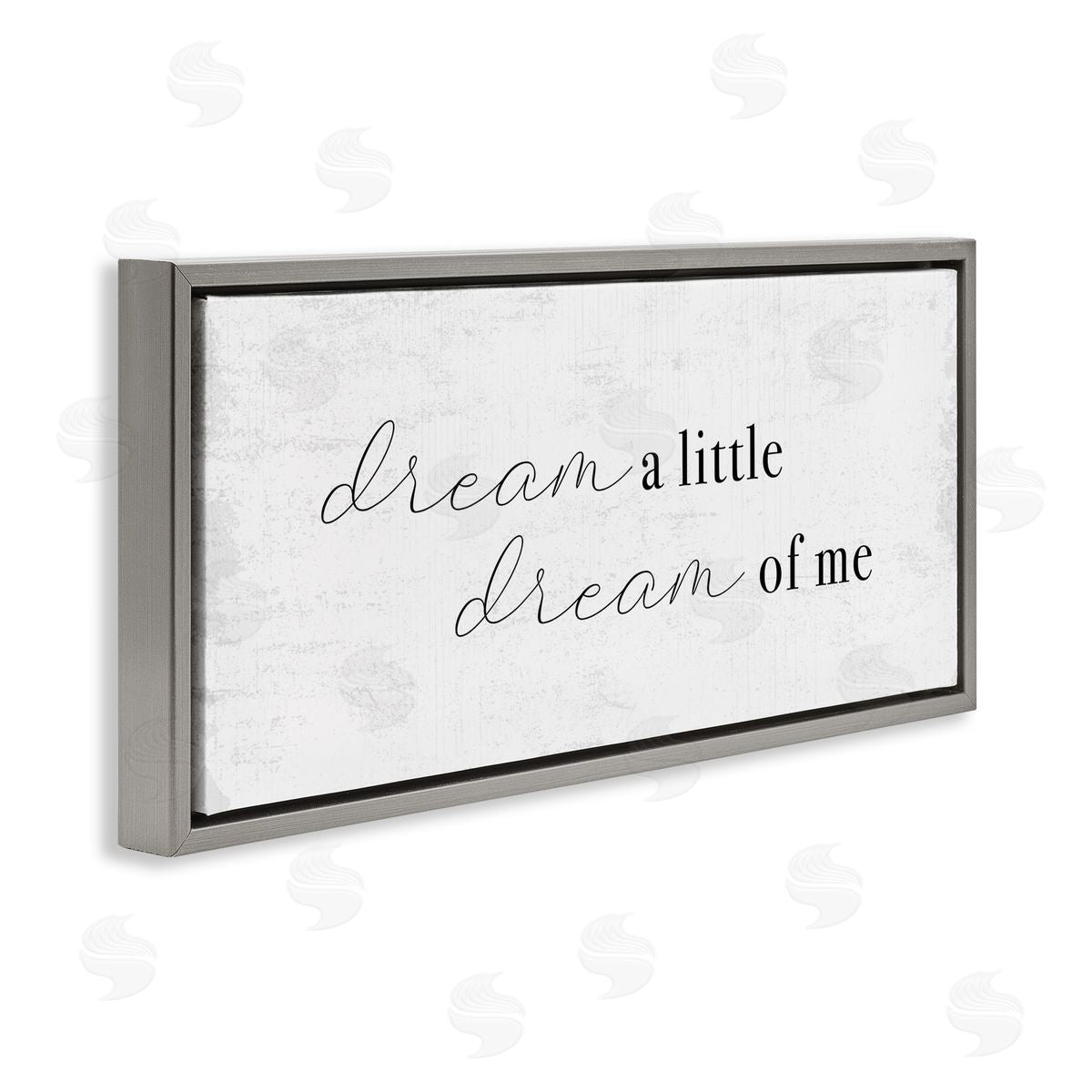 Stupell Studio Dream of Me Romantic Phrase Simple Rustic Charm Gray Floater Frame Canvas Art