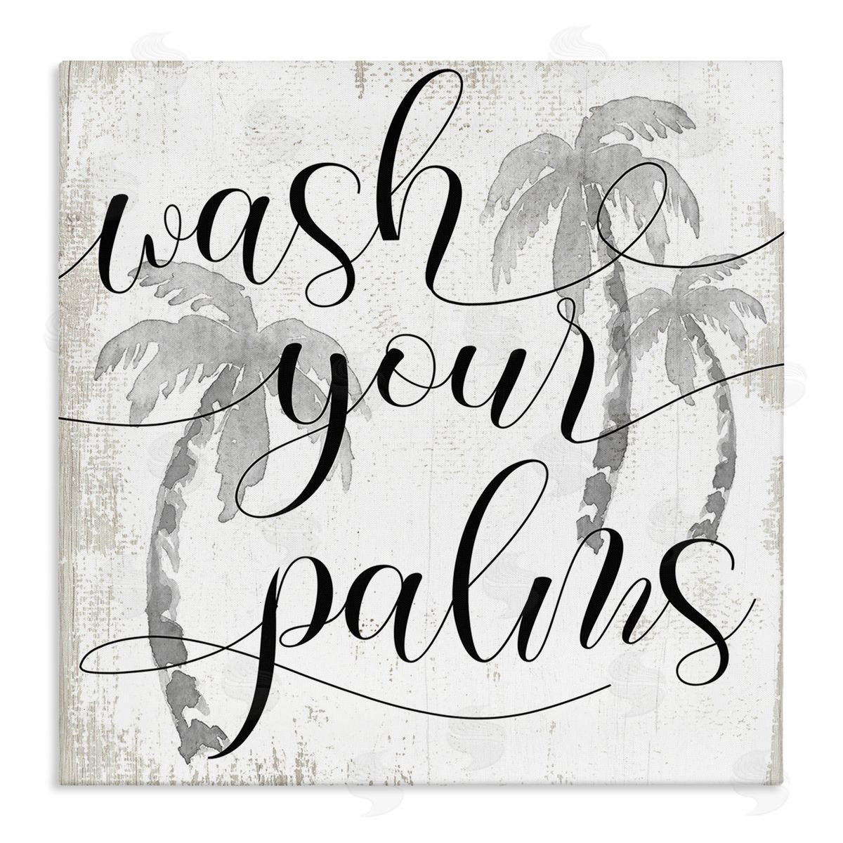 Stupell Studio Wash Your Palms Phrase Distressed Tropical Pun Canvas Wall Art