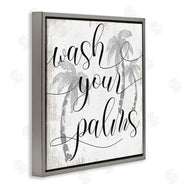 Stupell Studio | Wash Your Palms Phrase Distressed Tropical Pun