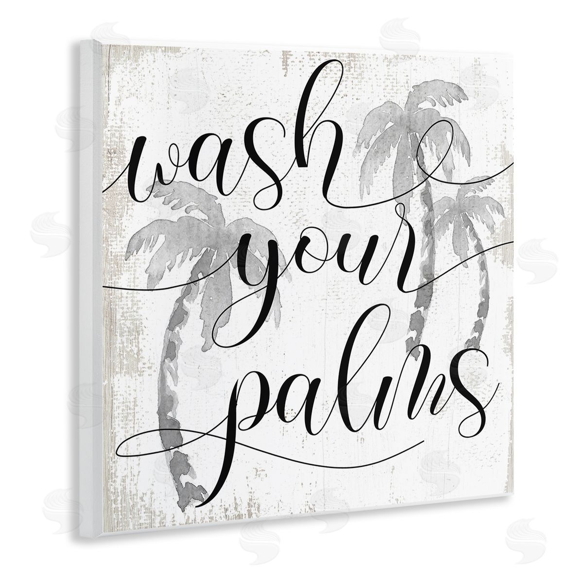 Stupell Studio Wash Your Palms Phrase Distressed Tropical Pun Wall Plaque Art