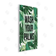 Stupell Studio | Wash Your Palms Bathroom Phrase Green Plant Leaves
