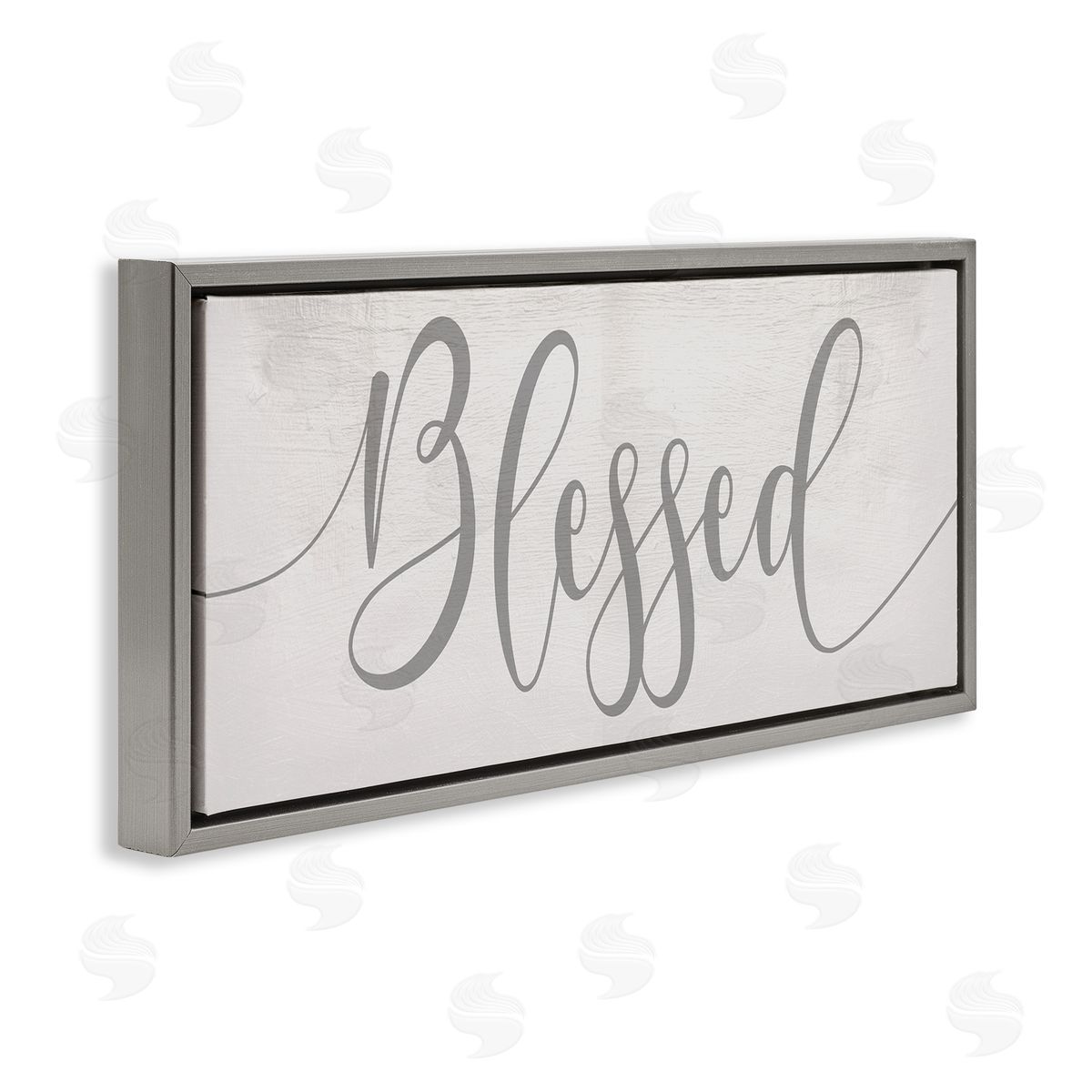Soft Grey Blessed Typography Grey Floating Frame Canvas Wall Art, Home Decor by Stupell Studio