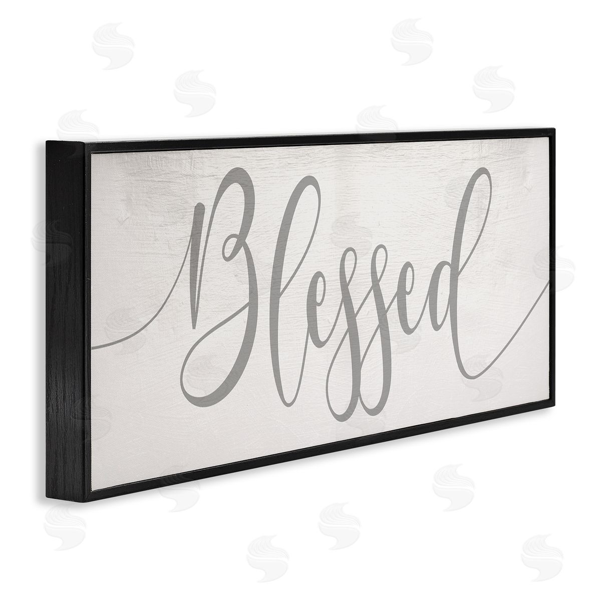 Soft Grey Blessed Typography Black Frame Print Wall Art, Home Decor by Stupell Studio