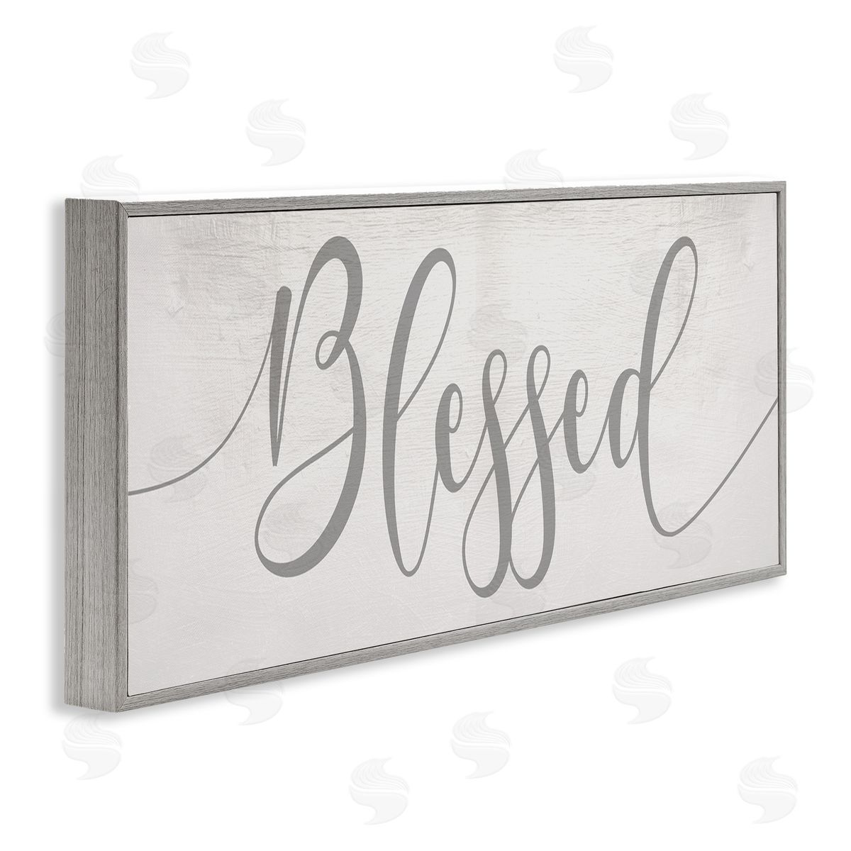 Soft Grey Blessed Typography Grey Frame Print Wall Art, Home Decor by Stupell Studio