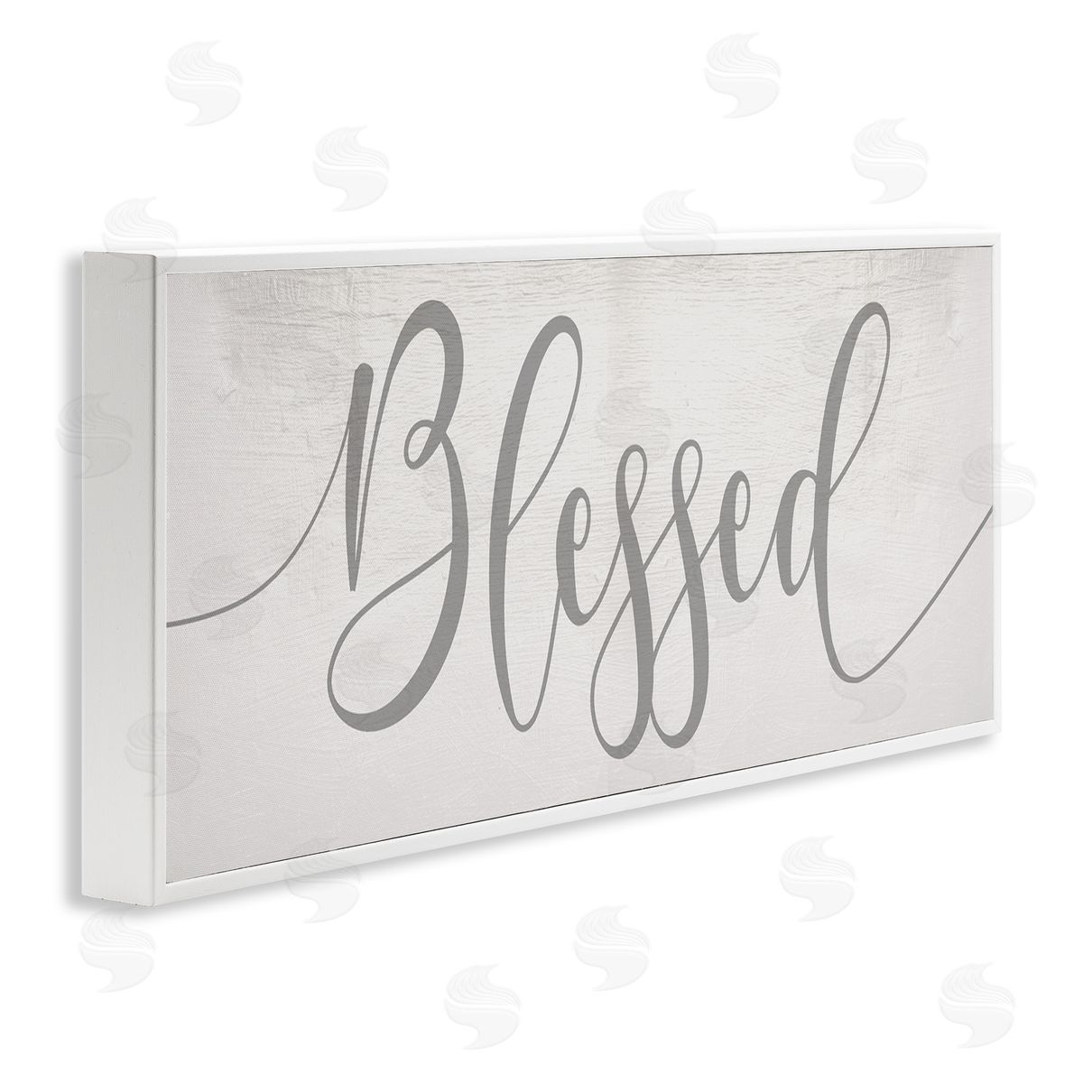 Soft Grey Blessed Typography White Frame Print Wall Art, Home Decor by Stupell Studio
