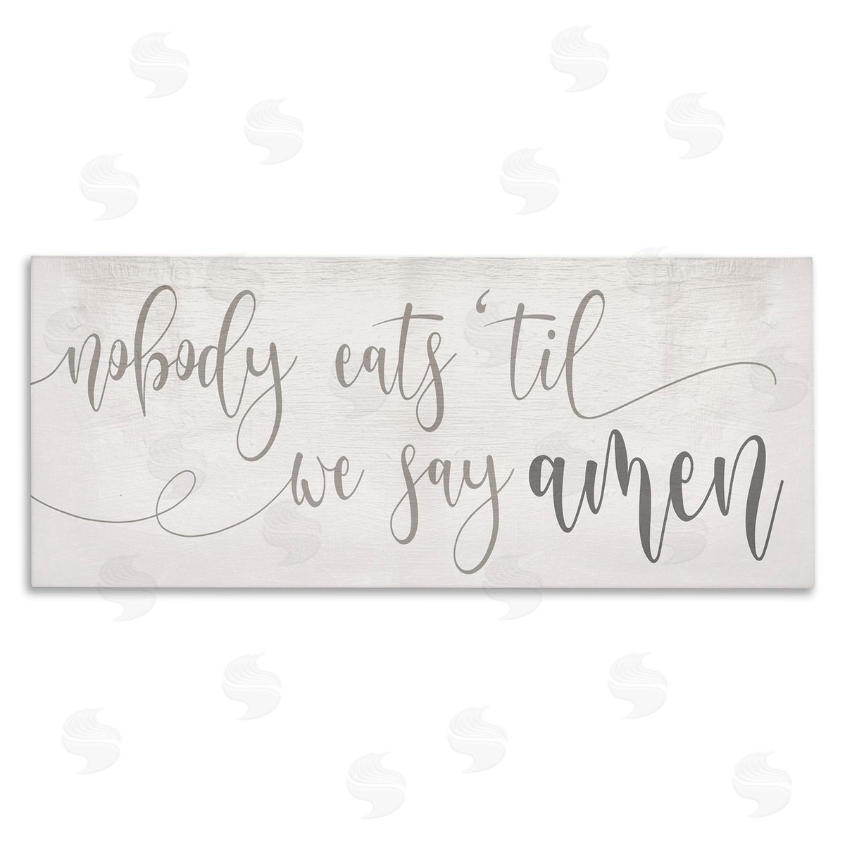 Stupell Studio Nobody Eats Until Amen Phrase Family Kitchen Canvas Wall Art