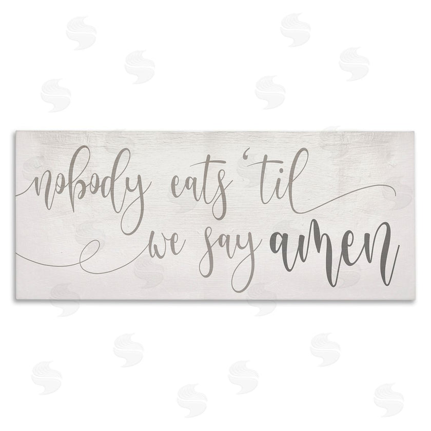 Stupell Studio | Nobody Eats Until Amen Phrase Family Kitchen