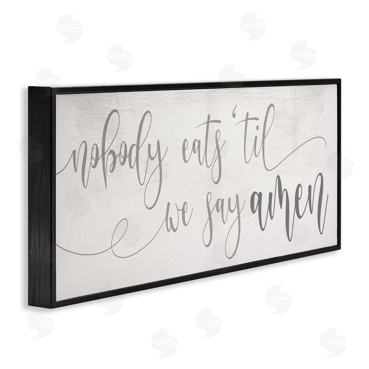 Stupell Studio Nobody Eats Until Amen Phrase Family Kitchen Black Framed Giclee Wall Art