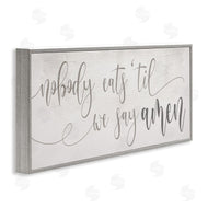 Stupell Studio | Nobody Eats Until Amen Phrase Family Kitchen