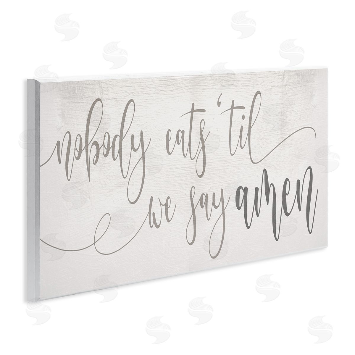 Stupell Studio Nobody Eats Until Amen Phrase Family Kitchen Wall Plaque Art