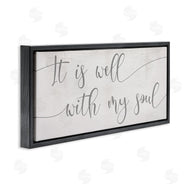 Stupell Studio | Well With My Soul Quote Soft Grey Script