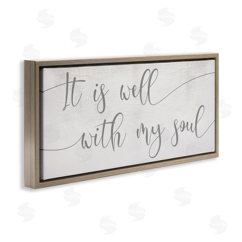 Stupell Studio | Well With My Soul Quote Soft Grey Script