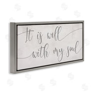 Stupell Studio | Well With My Soul Quote Soft Grey Script