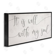 Stupell Studio | Well With My Soul Quote Soft Grey Script