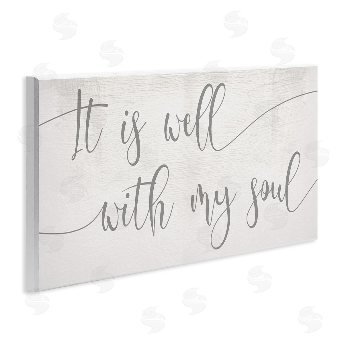 Stupell Studio Well With My Soul Quote Soft Grey Script Wall Plaque Art