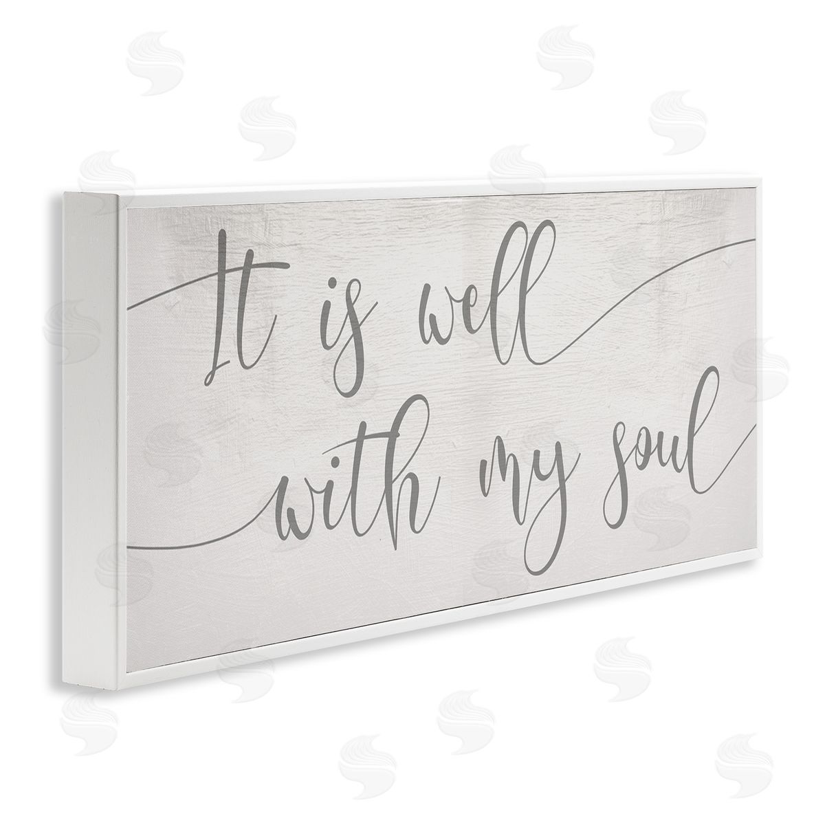 Stupell Studio Well With My Soul Quote Soft Grey Script White Framed Giclee Wall Art