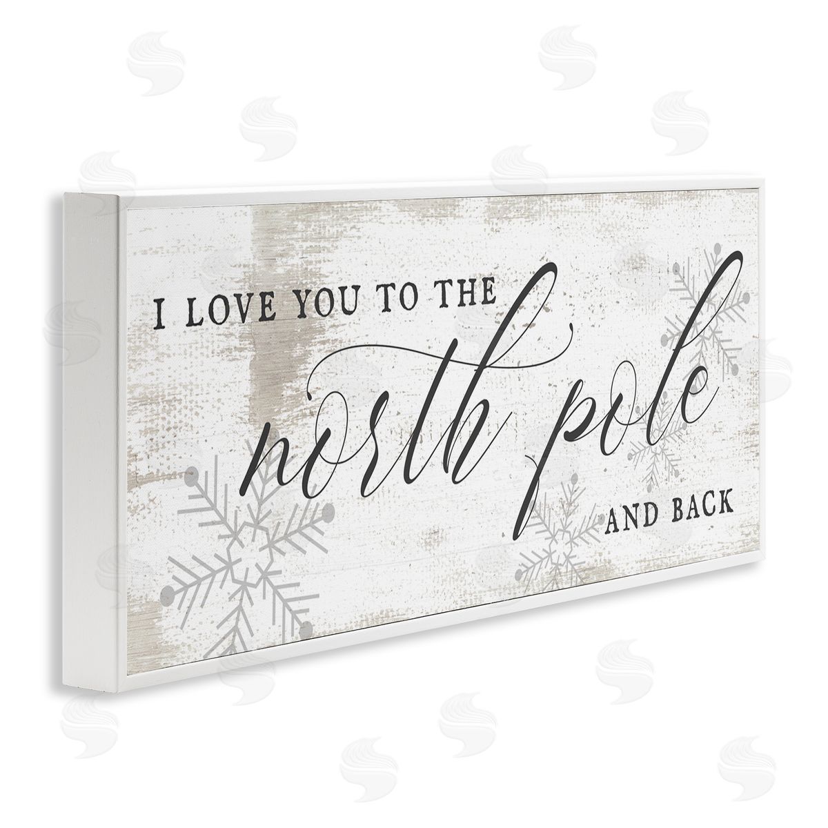 Stupell Studio Love You to North Pole Phrase Romantic Christmas White Framed Giclee Wall Art