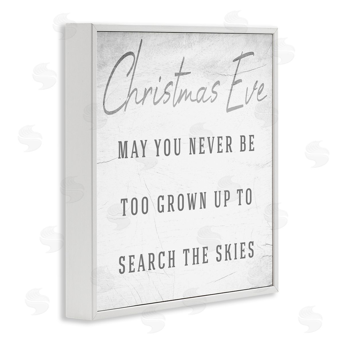 Stupell Studio Search the Skies Christmas Eve Phrase Winter Holiday White Framed Giclee Wall Art
