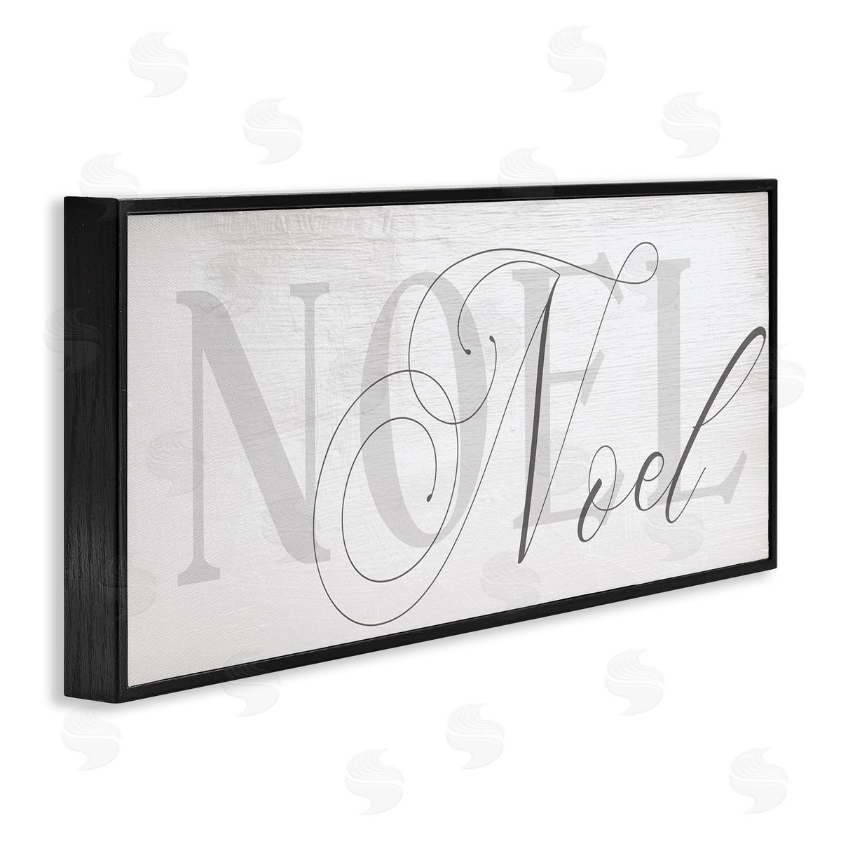 Stupell Studio Quaint Noel Typography Charming Christmas Icon Black Framed Giclee Wall Art