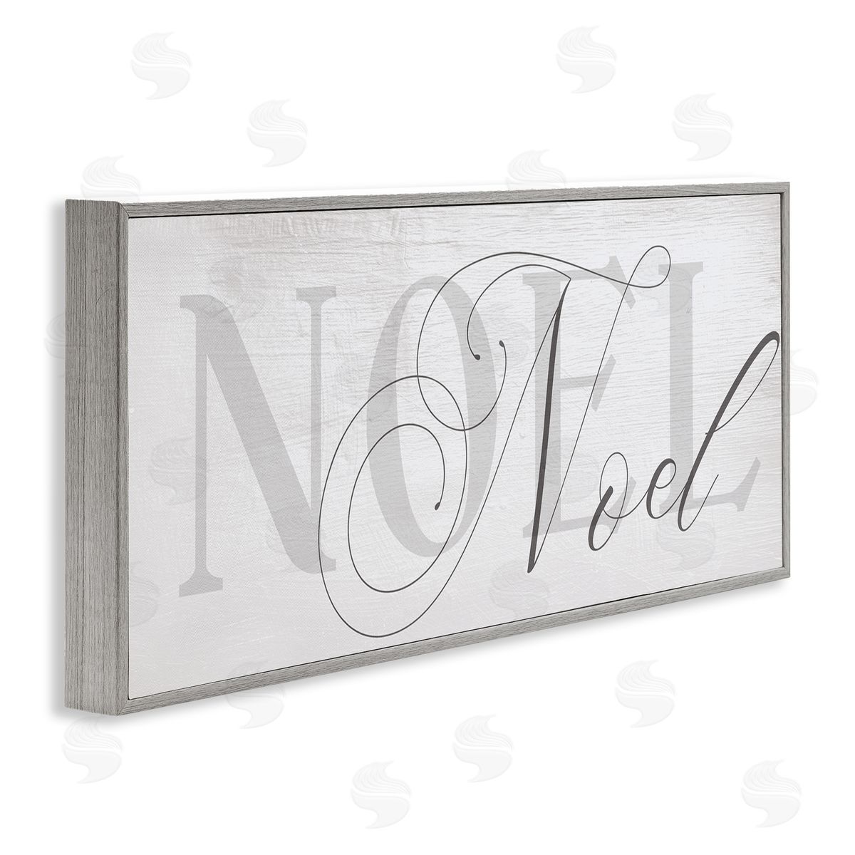 Stupell Studio Quaint Noel Typography Charming Christmas Icon Gray Framed Giclee Wall Art