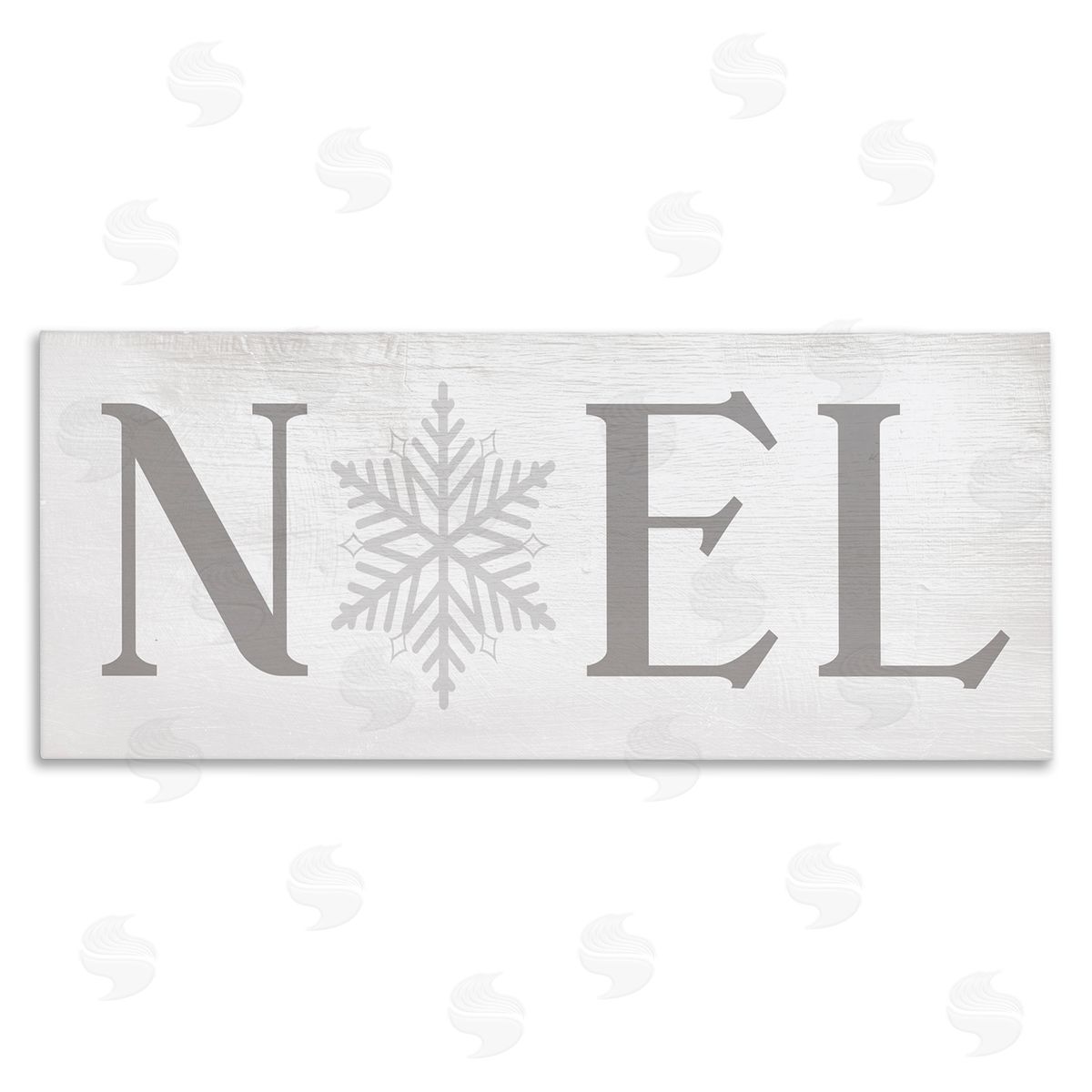 Stupell Studio Noel Christmas Phrase Winter Snowflake Typography Canvas Wall Art