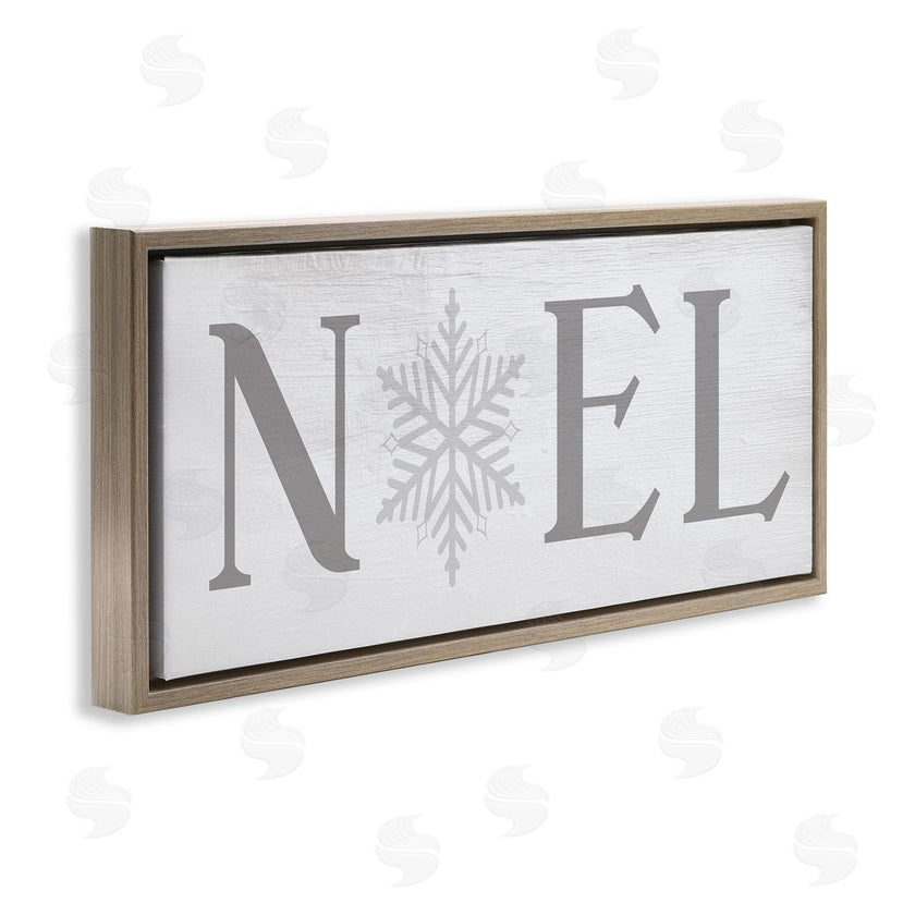 Stupell Studio | Noel Christmas Phrase Winter Snowflake Typography