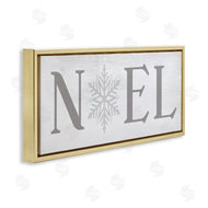 Stupell Studio | Noel Christmas Phrase Winter Snowflake Typography