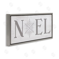 Stupell Studio | Noel Christmas Phrase Winter Snowflake Typography
