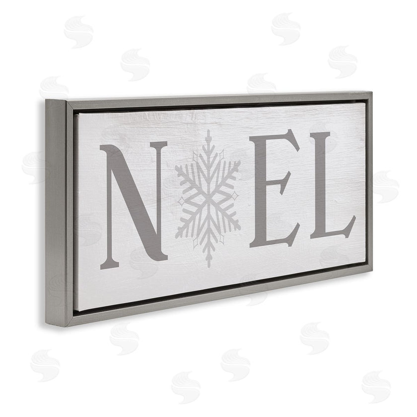 Stupell Studio | Noel Christmas Phrase Winter Snowflake Typography