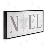 Stupell Studio | Noel Christmas Phrase Winter Snowflake Typography