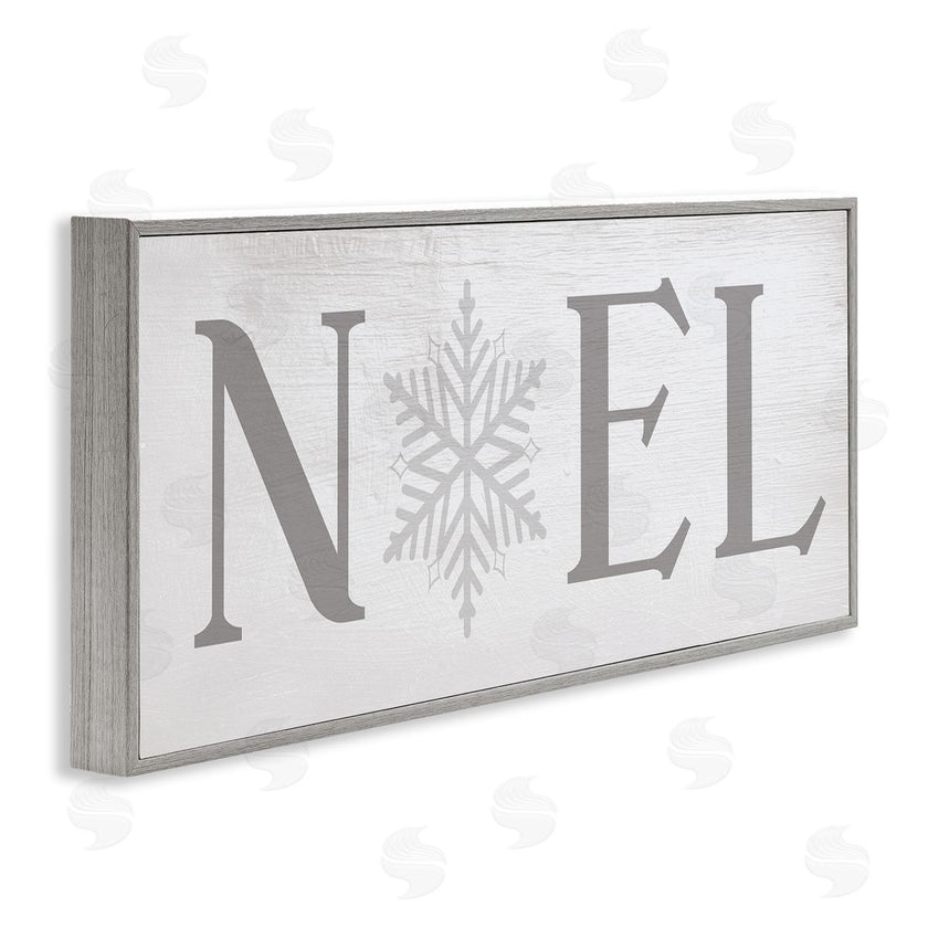 Stupell Studio | Noel Christmas Phrase Winter Snowflake Typography