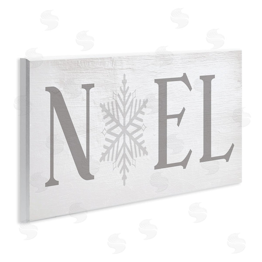 Stupell Studio | Noel Christmas Phrase Winter Snowflake Typography