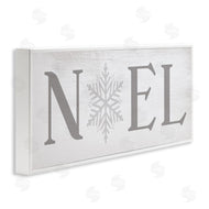 Stupell Studio | Noel Christmas Phrase Winter Snowflake Typography