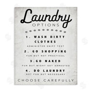 Stupell Studio | Laundry Options Sign Funny Cleaning Suggestions
