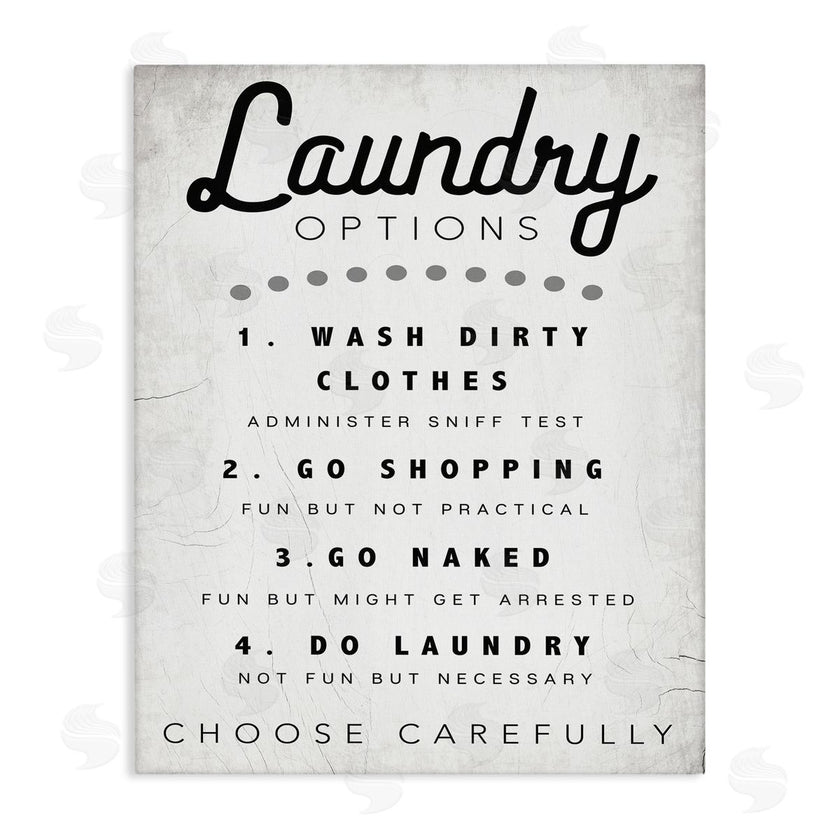 Stupell Studio | Laundry Options Sign Funny Cleaning Suggestions