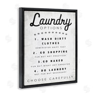Stupell Studio | Laundry Options Sign Funny Cleaning Suggestions