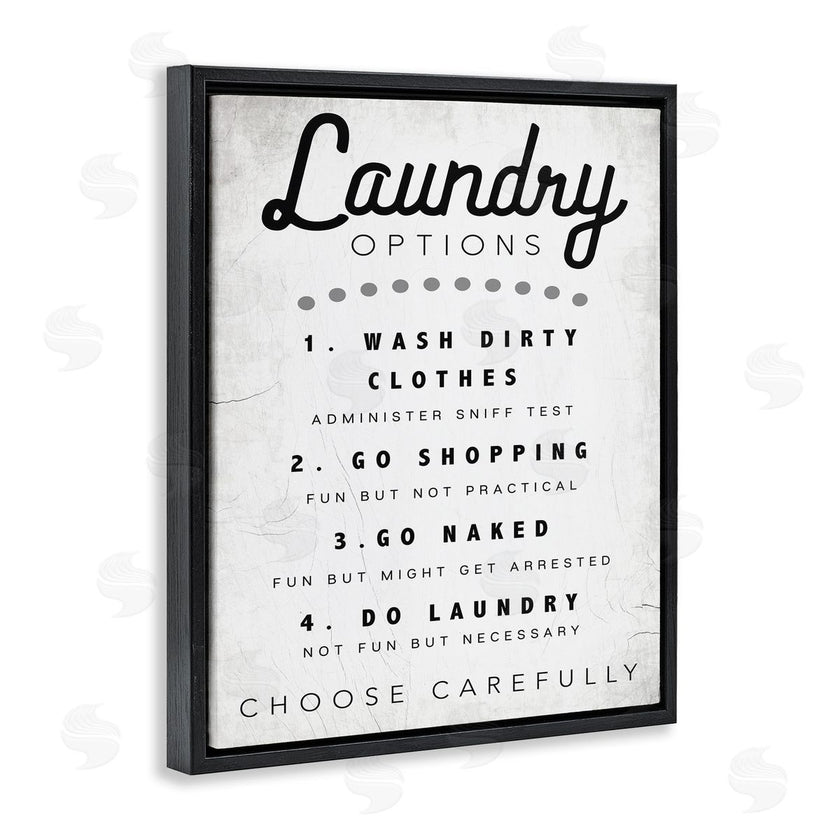 Stupell Studio | Laundry Options Sign Funny Cleaning Suggestions