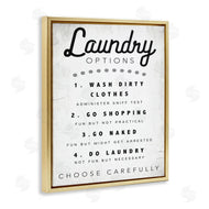 Stupell Studio | Laundry Options Sign Funny Cleaning Suggestions