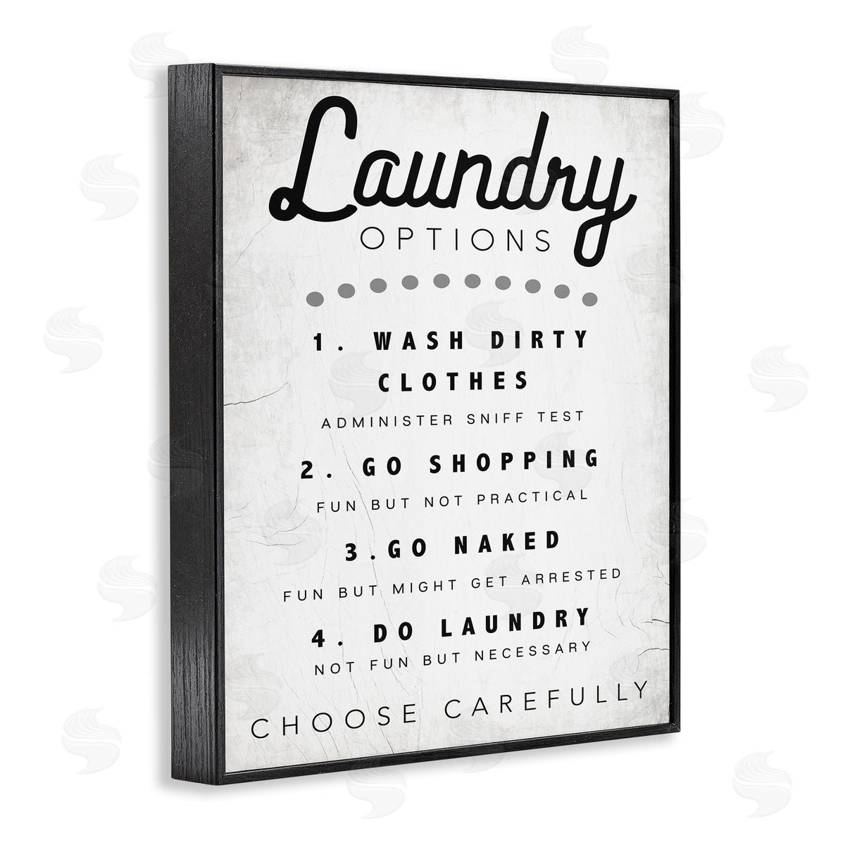 Stupell Studio Laundry Options Sign Funny Cleaning Suggestions Black Framed Giclee Wall Art