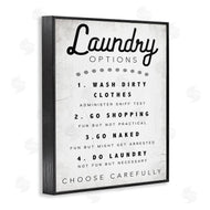 Stupell Studio | Laundry Options Sign Funny Cleaning Suggestions