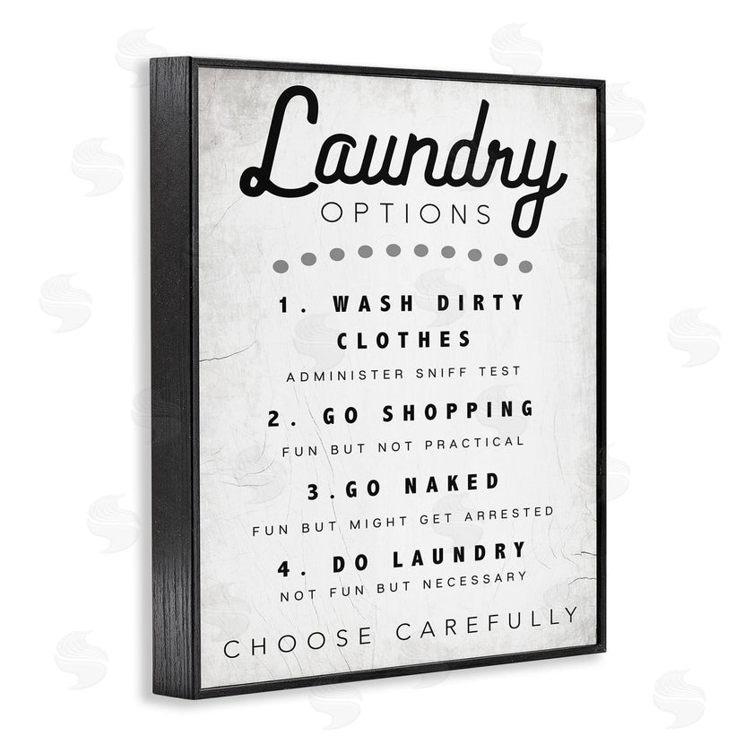 Stupell Studio | Laundry Options Sign Funny Cleaning Suggestions