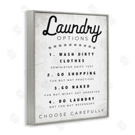 Stupell Studio | Laundry Options Sign Funny Cleaning Suggestions