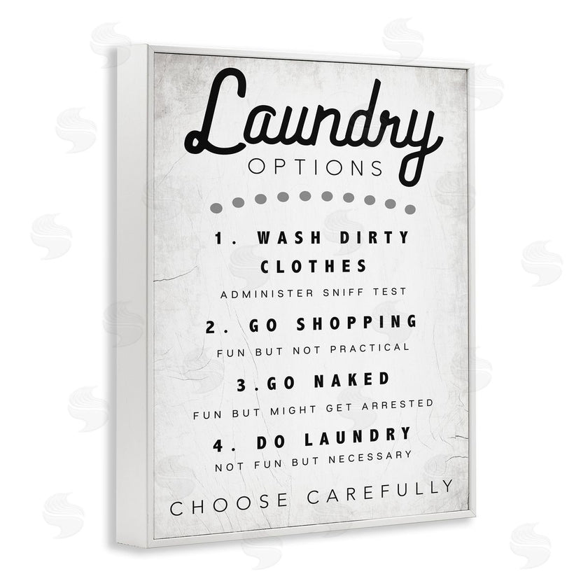 Stupell Studio | Laundry Options Sign Funny Cleaning Suggestions