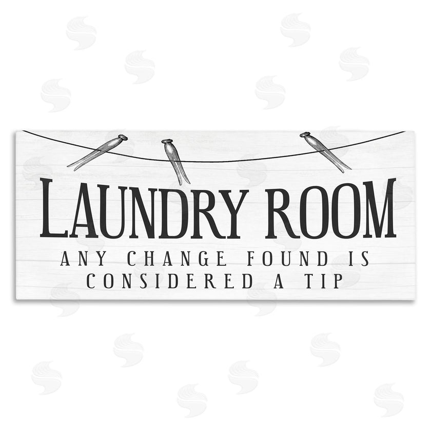 Stupell Studio | Change Found is Tip Humor Vintage Laundry Sign
