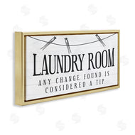 Stupell Studio | Change Found is Tip Humor Vintage Laundry Sign