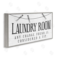 Stupell Studio | Change Found is Tip Humor Vintage Laundry Sign