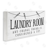 Stupell Studio | Change Found is Tip Humor Vintage Laundry Sign