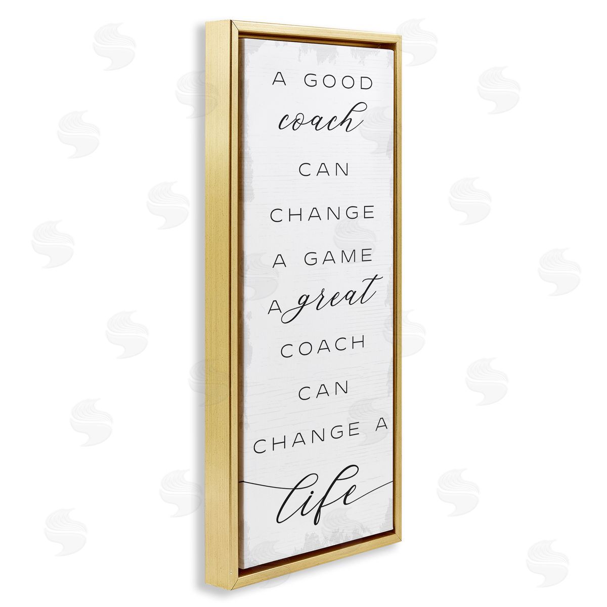 Stupell Studio A Great Coach Change's Life Sentiments Sports Appreciation Gold Floater Frame Canvas Art